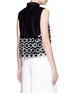 Back View - Click To Enlarge - CYNTHIA & XIAO - 3D floral appliqué poplin sleeveless top