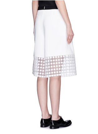 Back View - Click To Enlarge - CYNTHIA & XIAO - Dot embroidered sheer cuff culottes