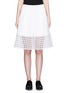 Main View - Click To Enlarge - CYNTHIA & XIAO - Dot embroidered sheer cuff culottes