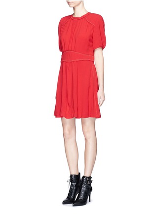 Front View - Click To Enlarge - ISABEL MARANT - 'Wana' embroidered trim crepe dress