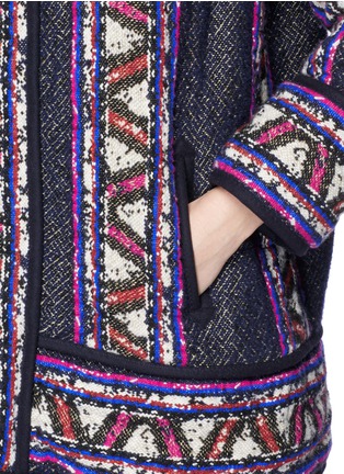 Detail View - Click To Enlarge - ISABEL MARANT - Ikat intarsia knit cocoon coat