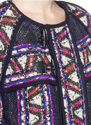 Detail View - Click To Enlarge - ISABEL MARANT - Ikat intarsia knit cocoon coat