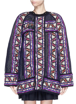 Main View - Click To Enlarge - ISABEL MARANT - Ikat intarsia knit cocoon coat