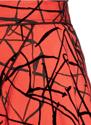 Detail View - Click To Enlarge - PROENZA SCHOULER - Velvet flock wrap front crepe midi skirt