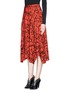 Front View - Click To Enlarge - PROENZA SCHOULER - Velvet flock wrap front crepe midi skirt