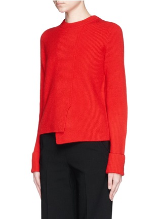 Front View - Click To Enlarge - PROENZA SCHOULER - Asymmetric slit Fisherman's Rib sweater