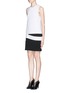 Front View - Click To Enlarge - PROENZA SCHOULER - Slash waist neoprene jersey layer dress