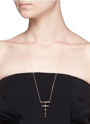 Detail View - Click To Enlarge - PHYNE BY PAIGE NOVICK - 'Sophia' 18k gold diamond pavé graduating triangle necklace