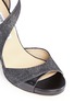 Detail View - Click To Enlarge - JIMMY CHOO - 'Tyne' mesh lamé glitter leather sandals