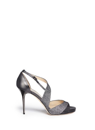 Main View - Click To Enlarge - JIMMY CHOO - 'Tyne' mesh lamé glitter leather sandals