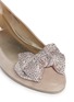 Detail View - Click To Enlarge - JIMMY CHOO - 'Wylie' rhinestone bow shimmer suede flats