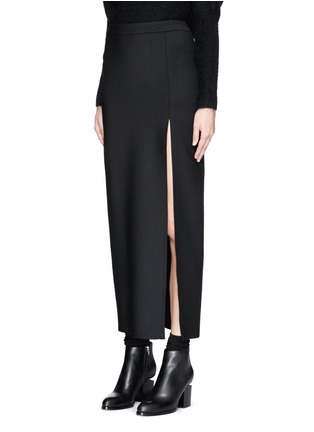 Front View - Click To Enlarge - NEIL BARRETT - Split front wool maxi skirt