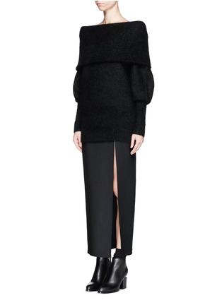 Figure View - Click To Enlarge - NEIL BARRETT - Split front wool maxi skirt