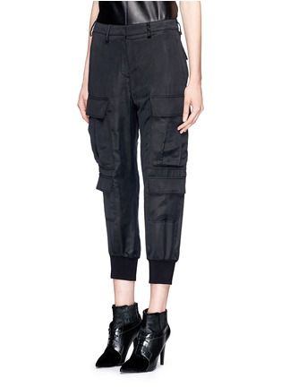Front View - Click To Enlarge - NEIL BARRETT - Rib cuff military slouch pants