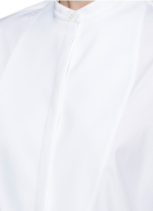 Detail View - Click To Enlarge - NEIL BARRETT - Seamed bib cropped poplin shirt