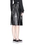 Back View - Click To Enlarge - MSGM - Star embossed pleat faux leather skirt