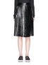 Main View - Click To Enlarge - MSGM - Star embossed pleat faux leather skirt