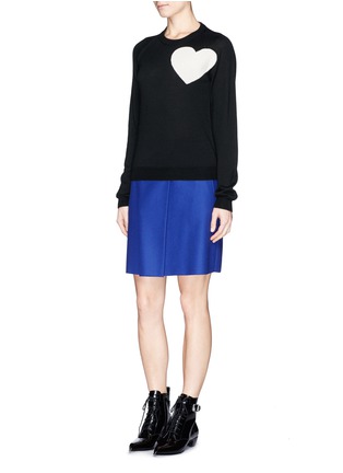 Figure View - Click To Enlarge - MSGM - Heart intarsia knit wool sweater