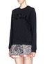 Front View - Click To Enlarge - MSGM - Logo sequin embroidery sweatshirt