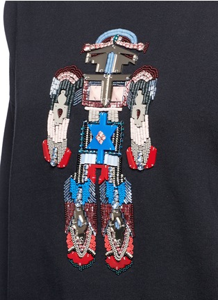 Detail View - Click To Enlarge - MSGM - Robot bead embroidery sweatshirt