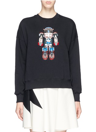 Main View - Click To Enlarge - MSGM - Robot bead embroidery sweatshirt