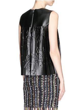 Back View - Click To Enlarge - MSGM - Star embossed pleat faux leather top