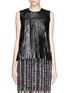 Main View - Click To Enlarge - MSGM - Star embossed pleat faux leather top