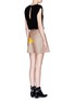 Back View - Click To Enlarge - MSGM - Colourblock crepe faux leather star patchwork dress
