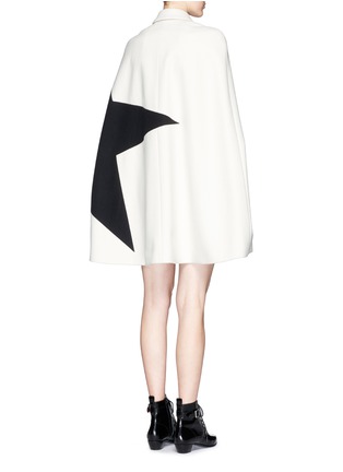 Back View - Click To Enlarge - MSGM - Giant star panel felt cape coat