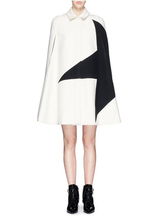 Main View - Click To Enlarge - MSGM - Giant star panel felt cape coat