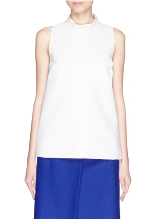 Main View - Click To Enlarge - MSGM - Patch pocket funnel neck neoprene top
