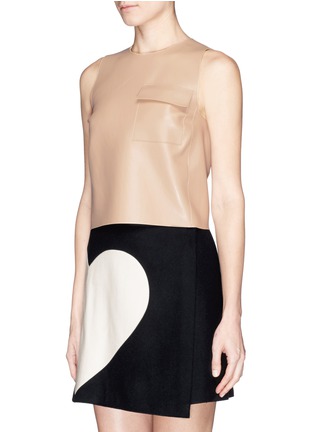 Front View - Click To Enlarge - MSGM - Flap pocket sleeveless faux leather top