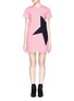 Main View - Click To Enlarge - MSGM - Contrast star insert bonded neoprene dress