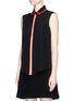 Front View - Click To Enlarge - PREEN BY THORNTON BREGAZZI - 'Moore' contrast stripe sleeveless silk shirt