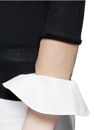 Detail View - Click To Enlarge - TOGA ARCHIVES - Floating flounce cuff silk knit sweater