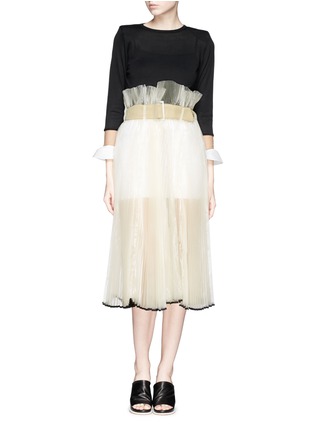 Figure View - Click To Enlarge - TOGA ARCHIVES - Organza gauze pleat skirt
