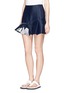 Front View - Click To Enlarge - TOGA ARCHIVES - Marble and mirror embellished ruffle hem grosgrain skirt