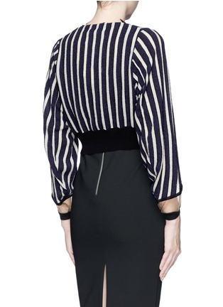 Back View - Click To Enlarge - TOGA ARCHIVES - Stripe Lurex knit cropped cardigan