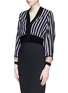Front View - Click To Enlarge - TOGA ARCHIVES - Stripe Lurex knit cropped cardigan