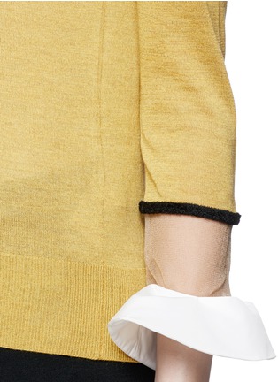 Detail View - Click To Enlarge - TOGA ARCHIVES - Floating flounce cuff silk knit sweater