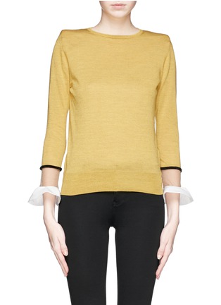 Main View - Click To Enlarge - TOGA ARCHIVES - Floating flounce cuff silk knit sweater