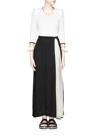 Figure View - Click To Enlarge - TOGA ARCHIVES - Pleat insert georgette maxi skirt
