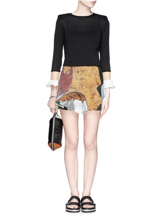 Figure View - Click To Enlarge - TOGA ARCHIVES - Mirror appliqué jacquard mini skirt