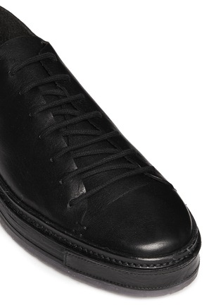Detail View - Click To Enlarge - ANN DEMEULEMEESTER - Raw edge leather sneakers