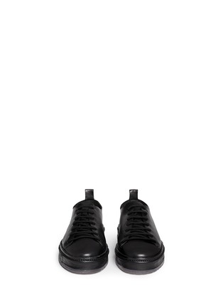 Figure View - Click To Enlarge - ANN DEMEULEMEESTER - Raw edge leather sneakers