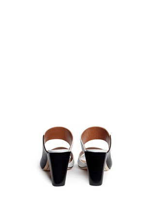 Back View - Click To Enlarge - 10 CROSBY DEREK LAM - 'Cara' double band leather wedge sandals