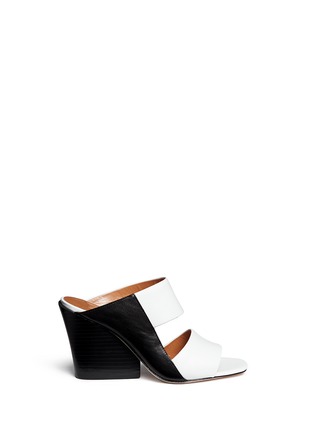 Main View - Click To Enlarge - 10 CROSBY DEREK LAM - 'Cara' double band leather wedge sandals