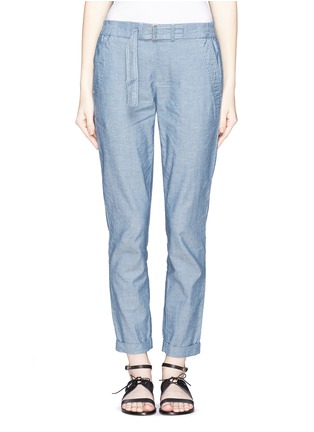 Main View - Click To Enlarge - VINCE - Belted cotton chambray pants