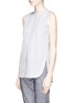 Front View - Click To Enlarge - VINCE - Pinstripe cotton poplin sleeveless tunic