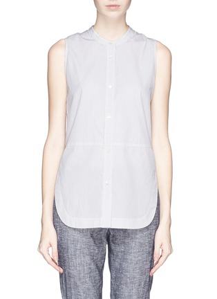 Main View - Click To Enlarge - VINCE - Pinstripe cotton poplin sleeveless tunic